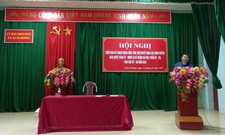 xã Xuân Dương tổ chức hội nghị triển khai Kế hoạch hành động thực hiện quyết định của UBND huyện; Nghị quyết của Đảng ủy - HĐND xã về nhiệm vụ phát triển KT- XH; bảo đảm QP - AN năm 2023