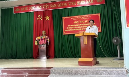 Đảng ủy xã Xuân Dương tổ chức Hội nghị học tập, quán triệt nghị quyết, Quy định, kết luận của Đảng, Kế hoạch hành động của Đảng ủy, Ủy ban nhân dân