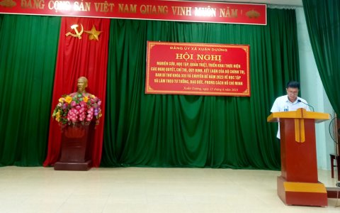 Đảng ủy xã Xuân Dương tổ chức hội nghị học tập, quán triệt các chuyên đề năm 2023 về Học tập và làm theo tư tưởng, đạo đức, phong cách Hồ Chí Minh